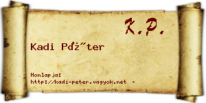 Kadi Péter névjegykártya